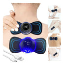 Kit Massageador Elétrico Portátil + Tapete Massageador para Pés e Corpo